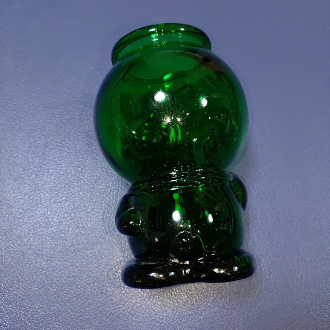 ドラえもん 藤子小学館テレビ朝日日本ガラスびん協会　深緑　蓋無し　ガラス