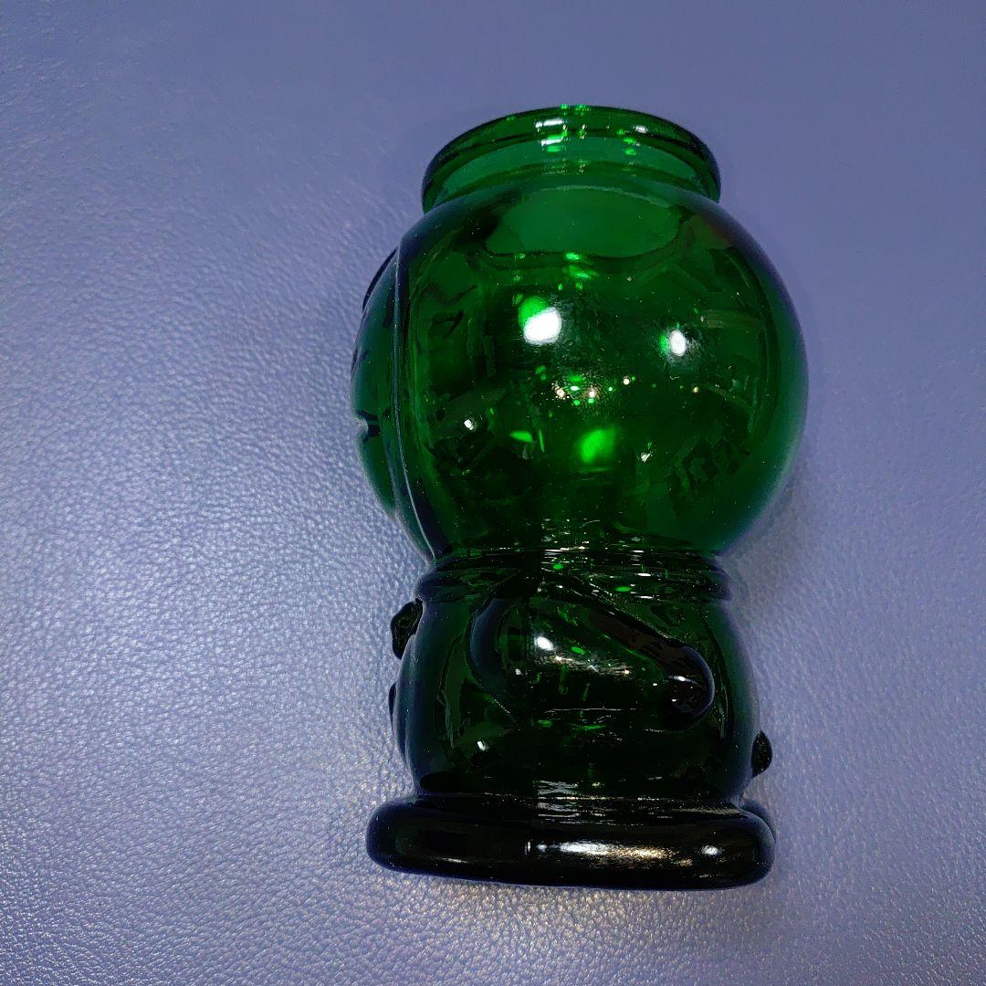 ドラえもん 藤子小学館テレビ朝日日本ガラスびん協会　深緑　蓋無し　ガラス