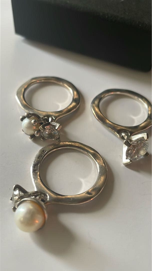 e.m. イーエム　3連　シルバー　リング e.m.（イーエム） 指輪 リング シルバー変形3連リング レディース