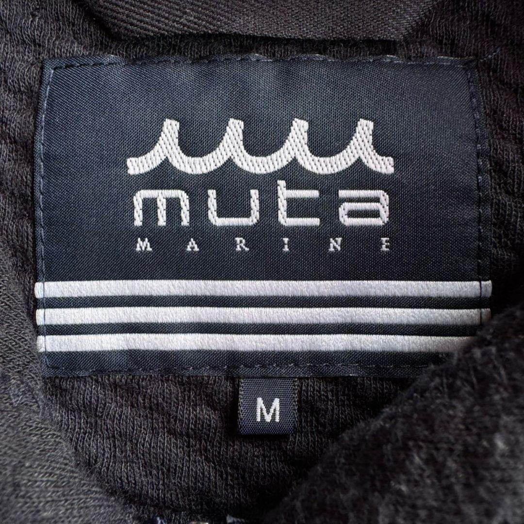 ムータマリンゴルフ】秋冬人気ロゴワッペン×ワッフル 長袖ゴルフジップ