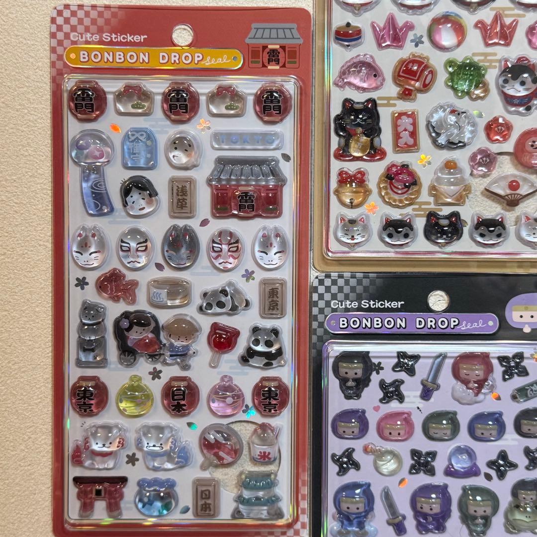 【正規品】ボンボンドロップシール❋和柄❋9枚セット