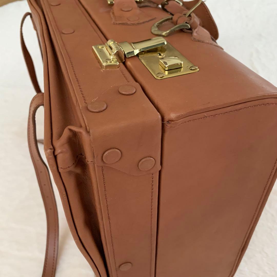 午後の紅茶 初代コイズミトランク アンティーク 希少 本革 キャメルブラウン