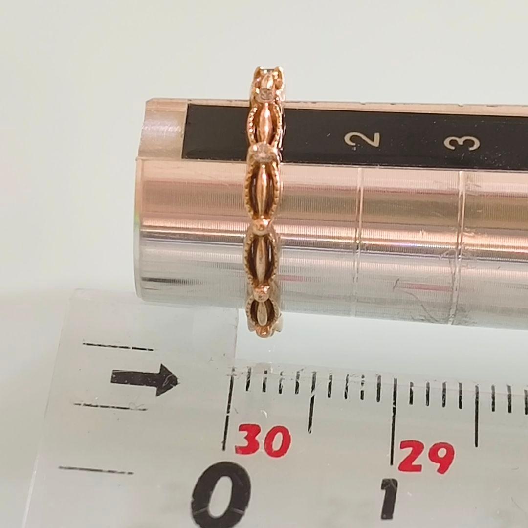 agete K10 YG 透かし ミルグレイン ダイヤモンド リング 1号 - メルカリ