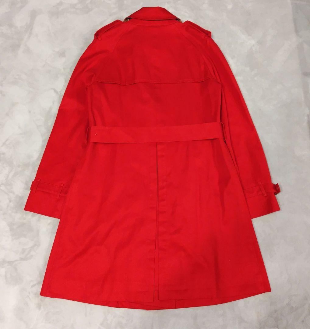 バーバリーブルーレーベル トレンチコート ノバチェック 赤 サイズ40