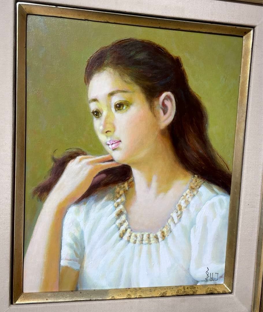 鶴村義美『白いブラウス』油彩 F3 原画 真作保証 1点もの 旧作 - メルカリ