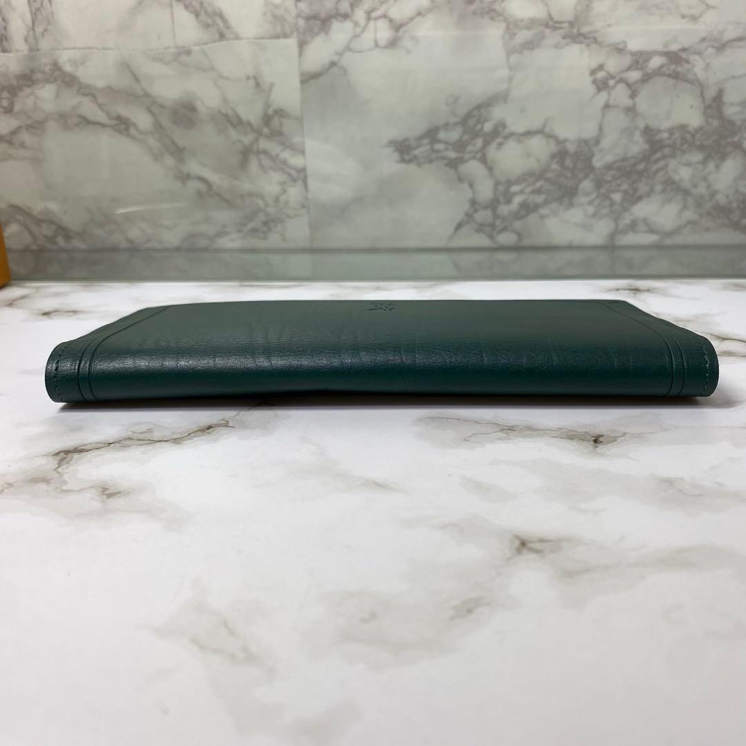 レアカラー 90s イヴサンローラン 長財布 グリーン YSL 緑 本革 レザー