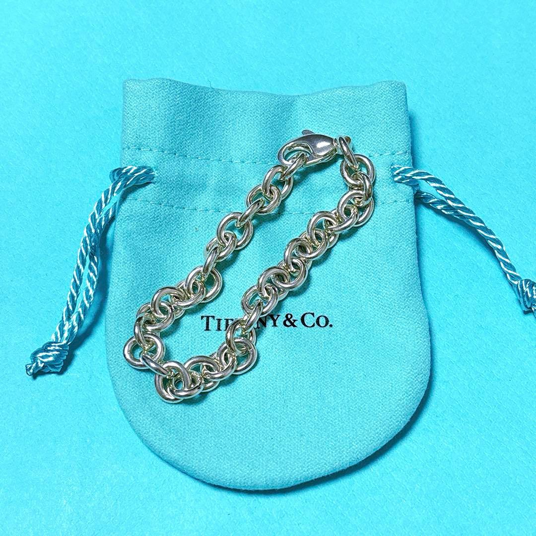【極美品】18.7cm ティファニー ラウンドリンク ブレスレット SV925