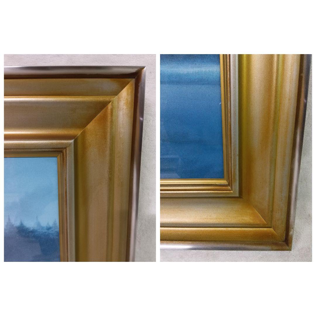 河本 正　風景画　『冬日』　額入り　日本画