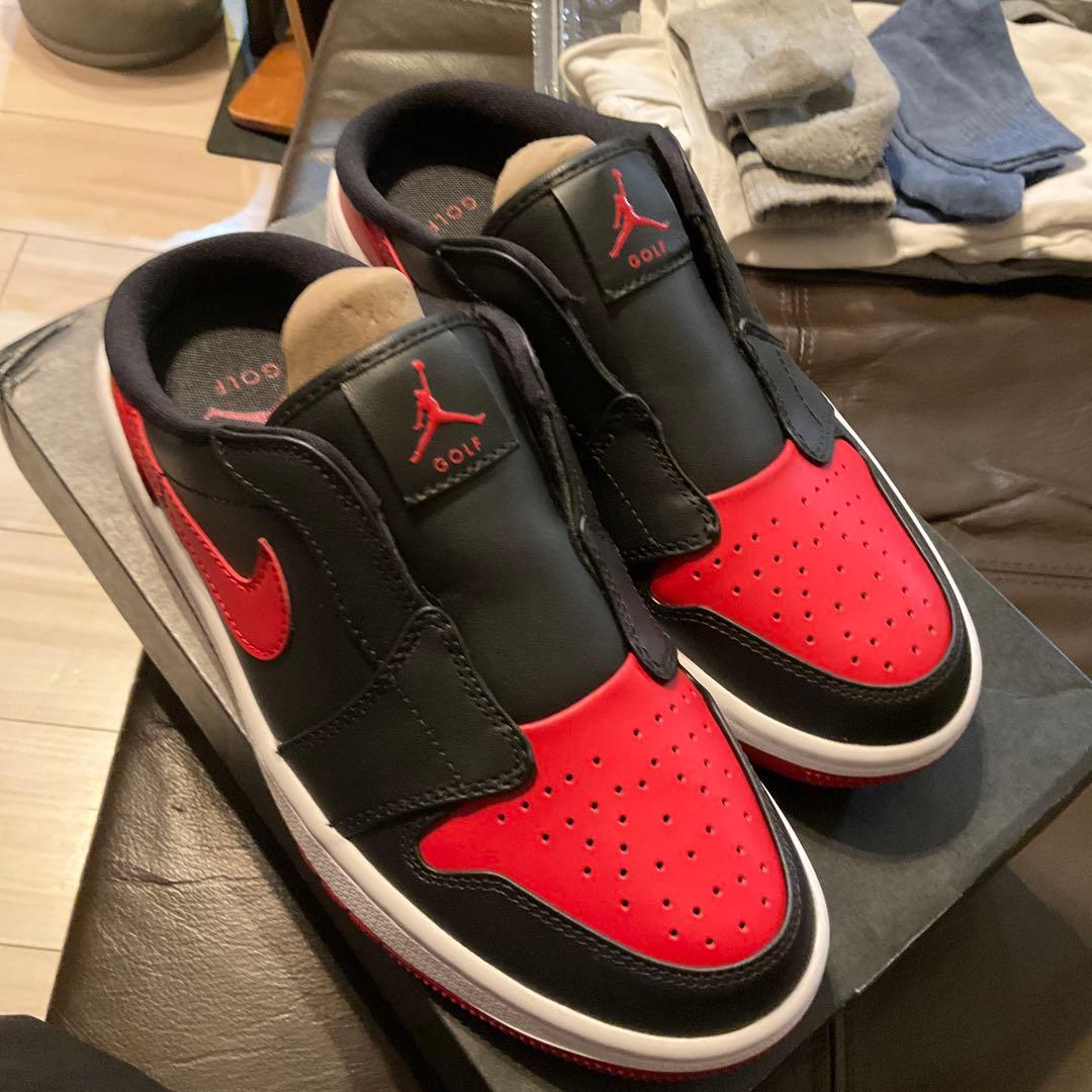 AIR JORDAN MULE ゴルフシューズ 24cm ジョーダン　赤　レッド エアジョーダン1 ミュールゴルフに名作カラー“シカゴ”が登場