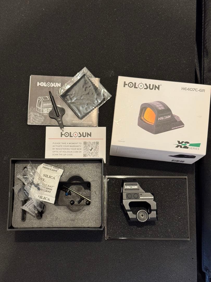 HOLOSUN 407C ドットサイト 実物　ホロサン　グリーン　mws GHK HOLOSUN ドットサイト HE510C-GR Open Reflex グリーン サークル