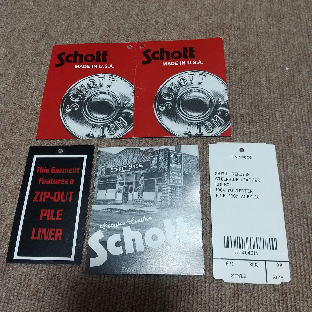 Schott 671H シングルライダース38インチ 新品同様 購入時のタグ付