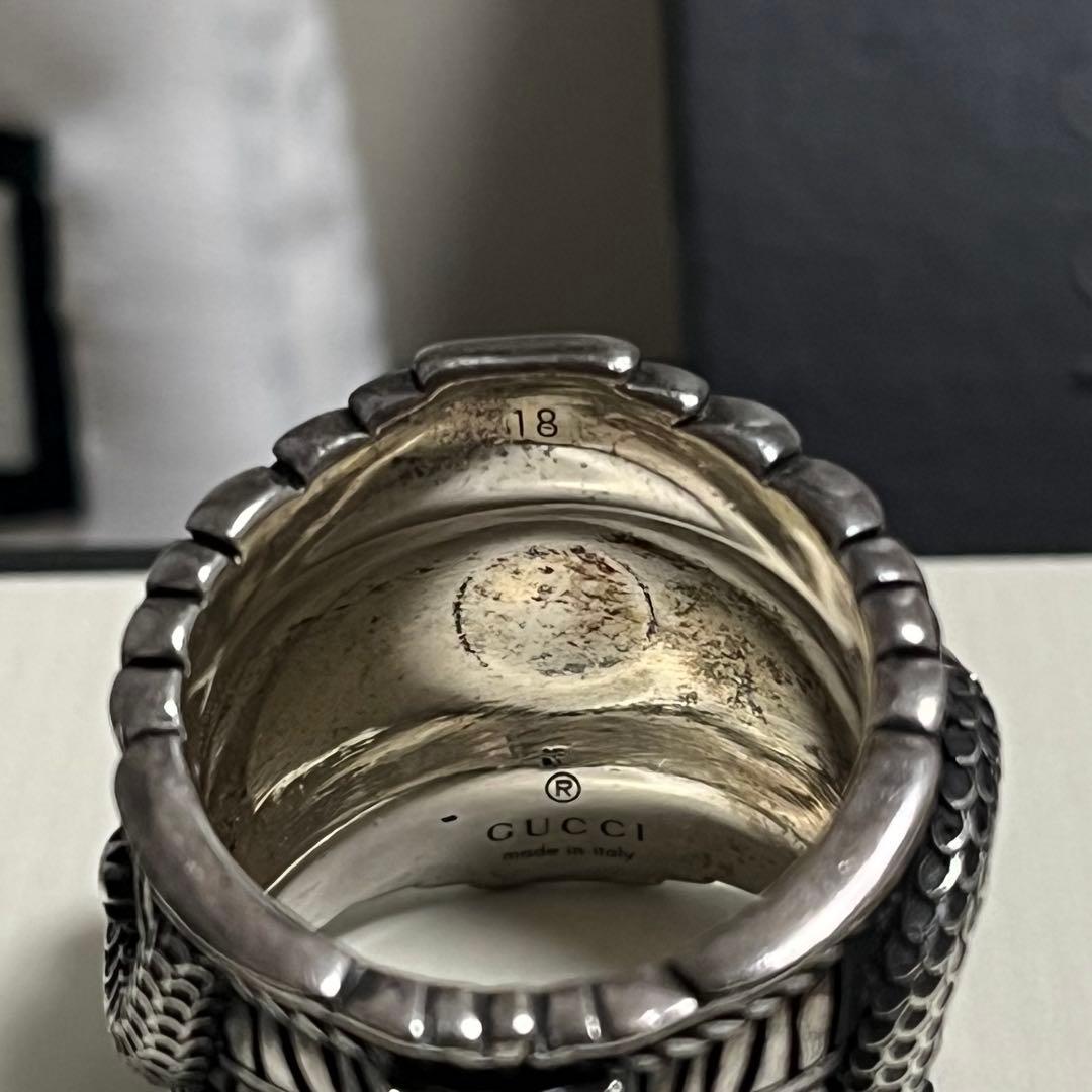 グッチ ガーデン スネーク リング キャットヘッド シルバー ミケーレ