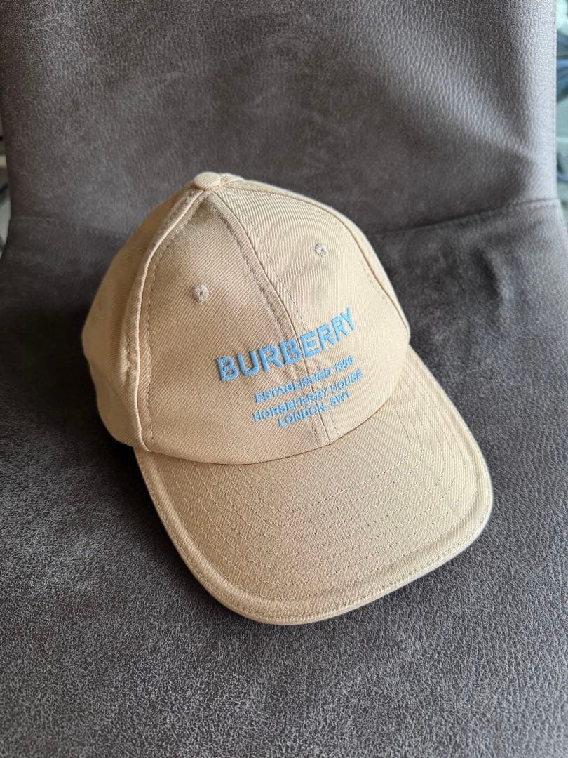 BURBERRY ベージュ ロゴ刺繍 キャップ BURBERRYロゴ刺繍キャップ ピンク バーバリーキャップ 希少ノベルティ