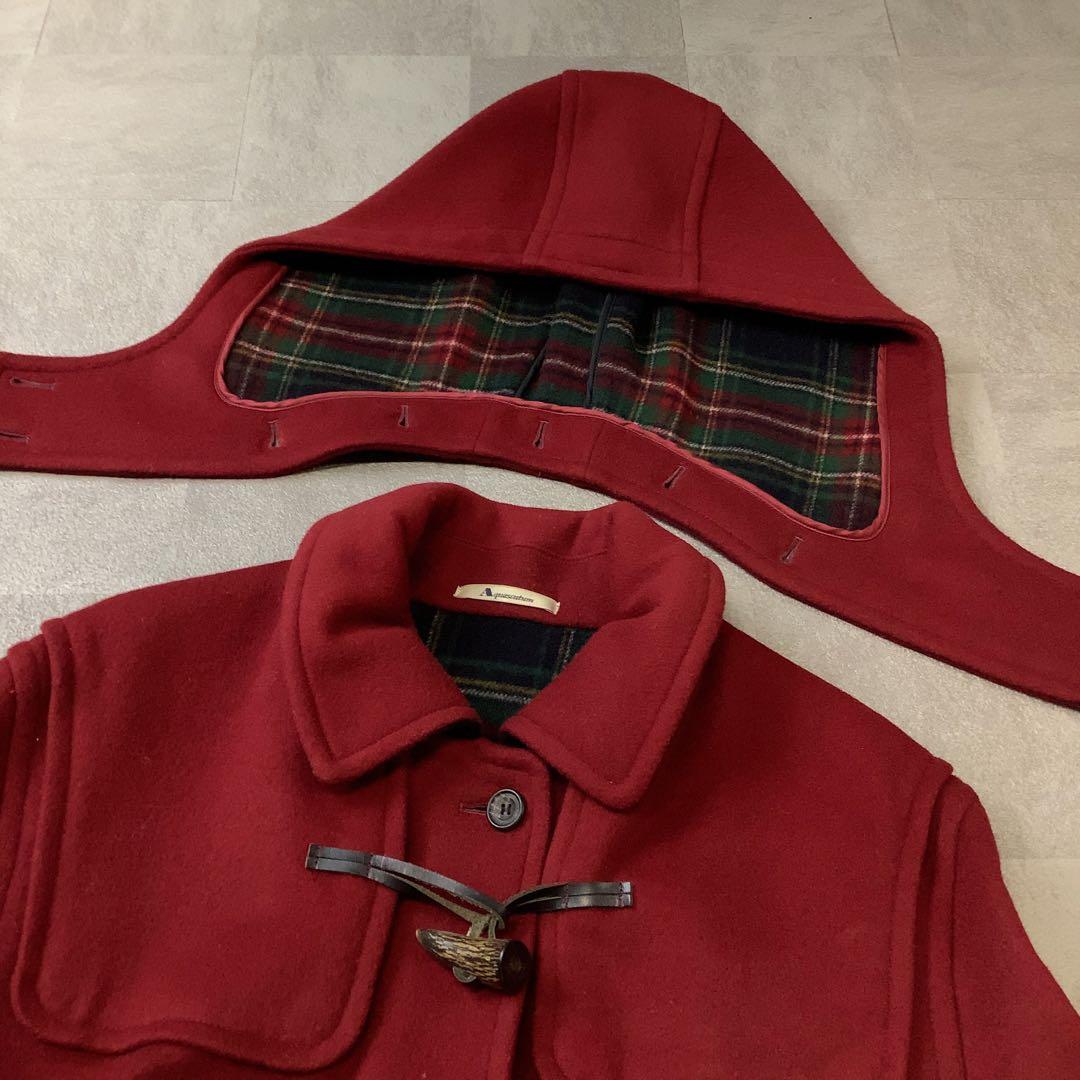 Aquascutum ウール ダッフル コート レッド - メルカリ