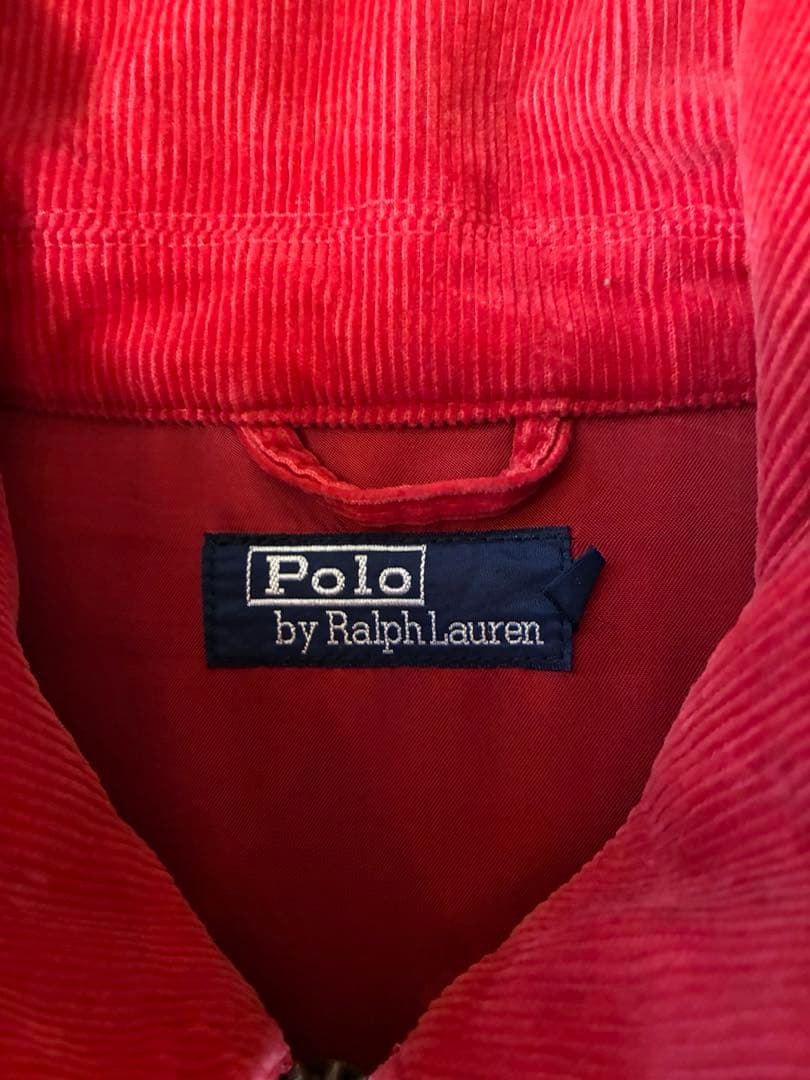 レア ラルフローレン レッド コーデュロイ ジップアップジャケット
