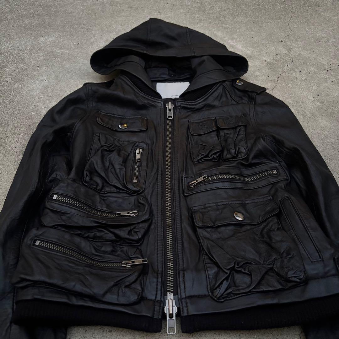 00's archive gimmick Leather jacket y2k - メルカリ
