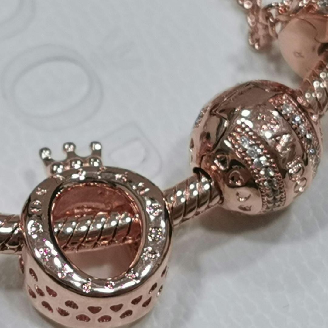 PANDORA ローズゴールド ビーズブレスレット スノーフレークチャーム