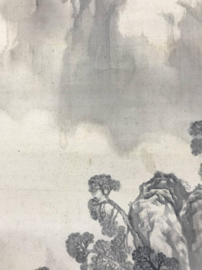 作者不詳/山渓人物図/山水図/掛軸/名家伝来/AC-513