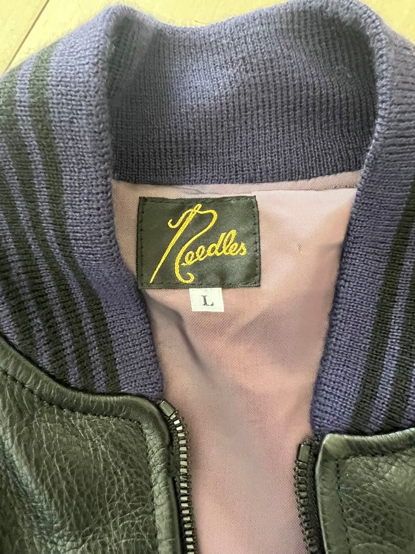 NEEDLES ニードルス レザー アワードジャケット スタジャンL - メルカリ