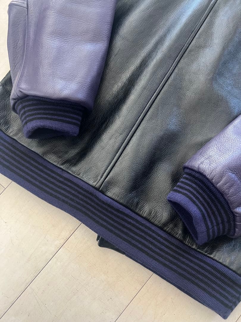 NEEDLES ニードルス レザー アワードジャケット スタジャンL - メルカリ