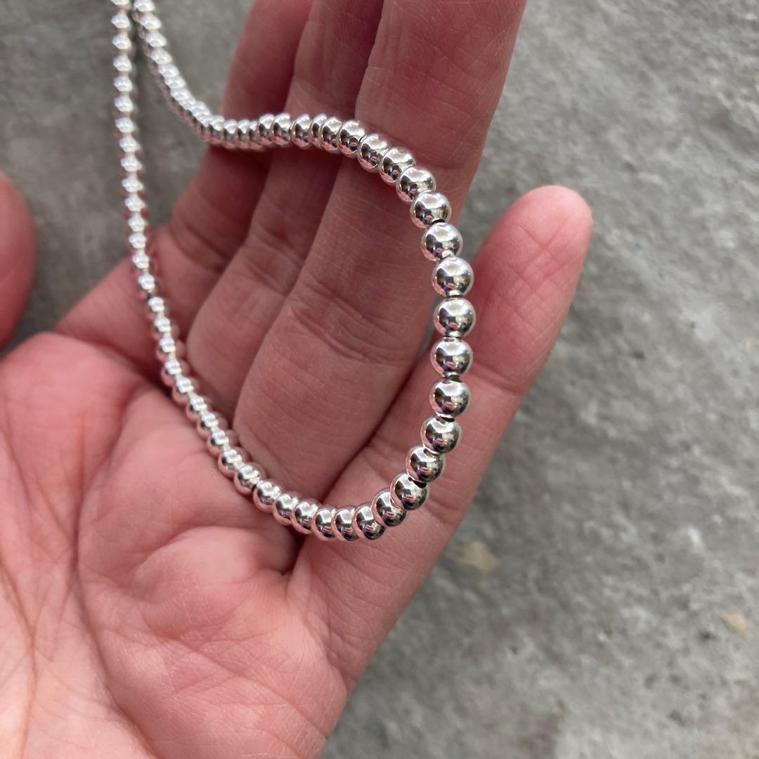 シルバー925製ラウンドビーズネックレス40cm ロンハーマン ボールチェーン