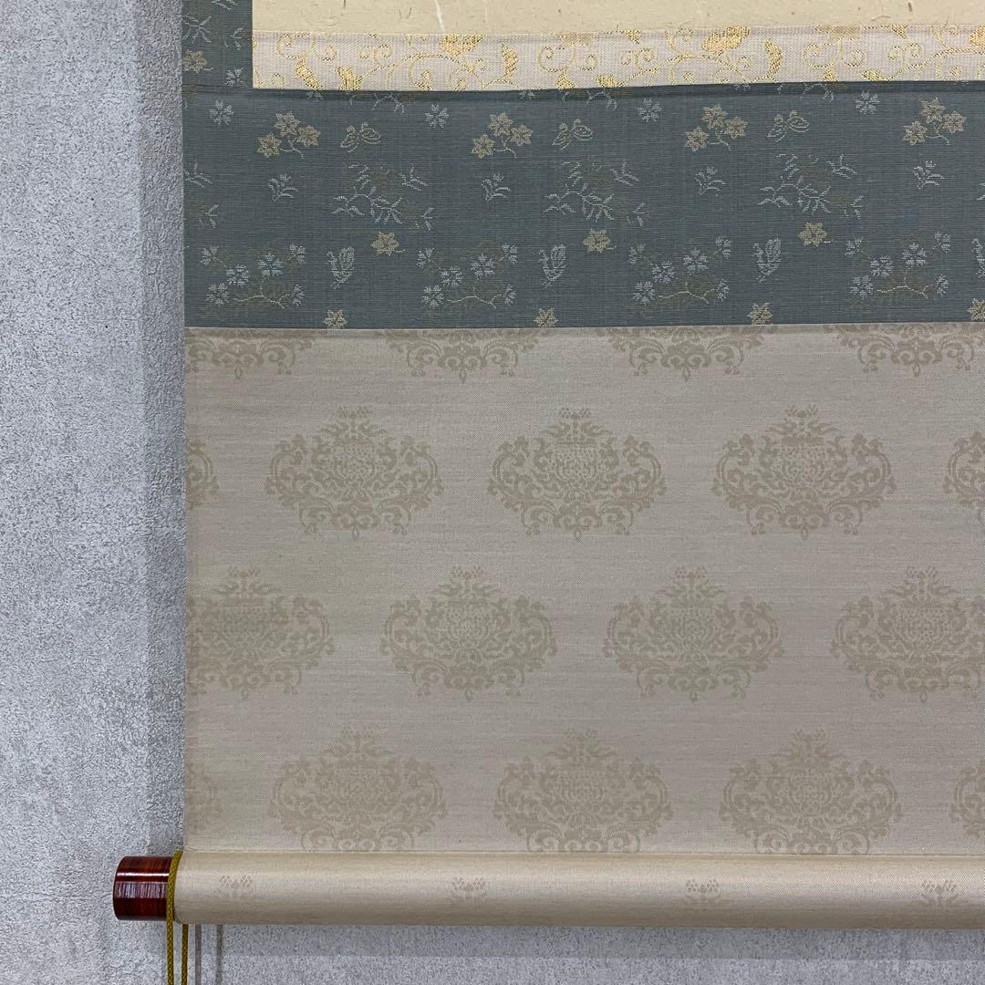 掛軸 奥田寛翠 椿 花鳥図 共箱 画賛 茶掛 茶道具 茶の湯 1-13