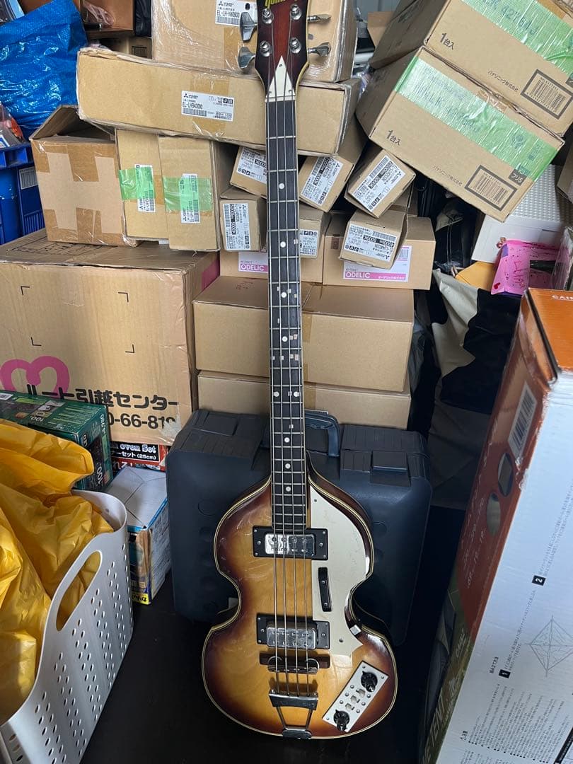 送料込み！tomsonバイオリンベース　VB　ジャンク Tomson トムソン バイオリンベース ジャパンビンテージ ハードケース付