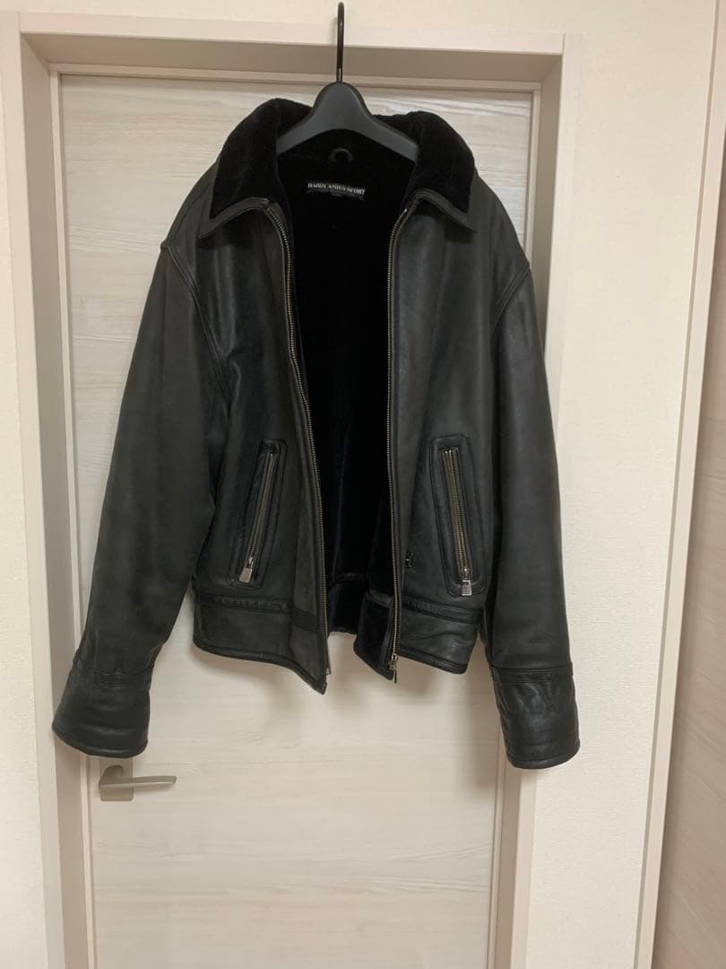 希少】ハーディエイミス/90s裏ボアレザージャケット/ビッグサイズ/L