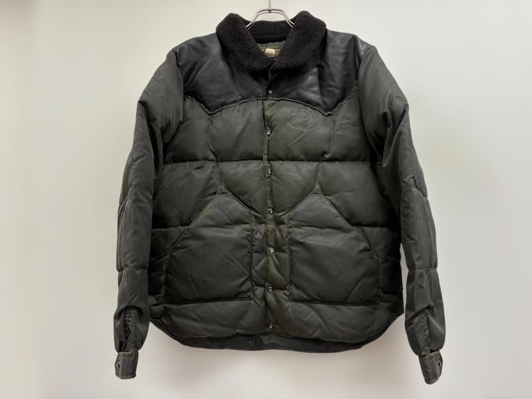 ダブルアールエルRRLシアリングカラーレザーヨークダウンジャケット