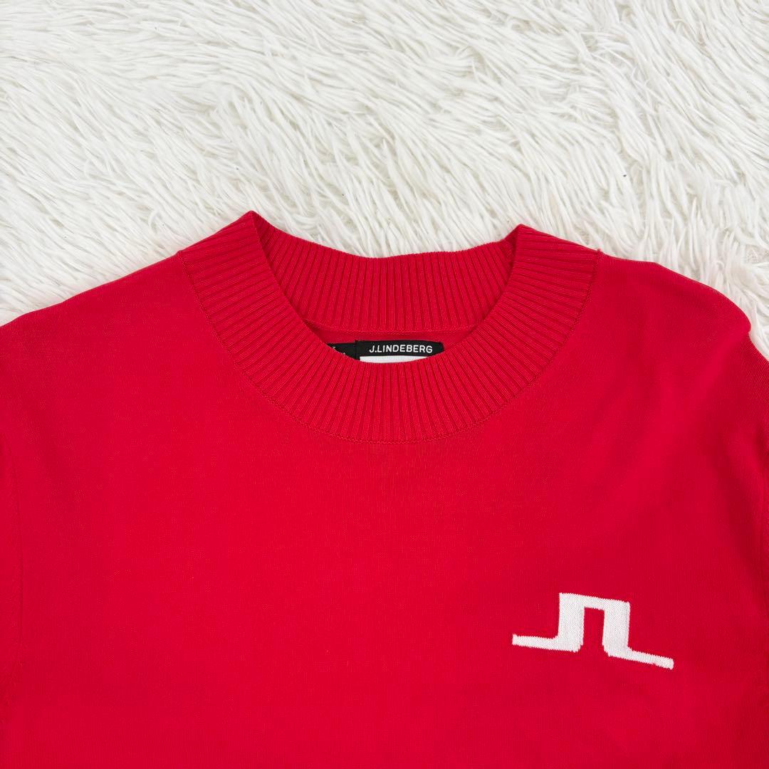 J.LINDEBERG クルーネックニット ゴルフウェア 長袖 S レッド - メルカリ