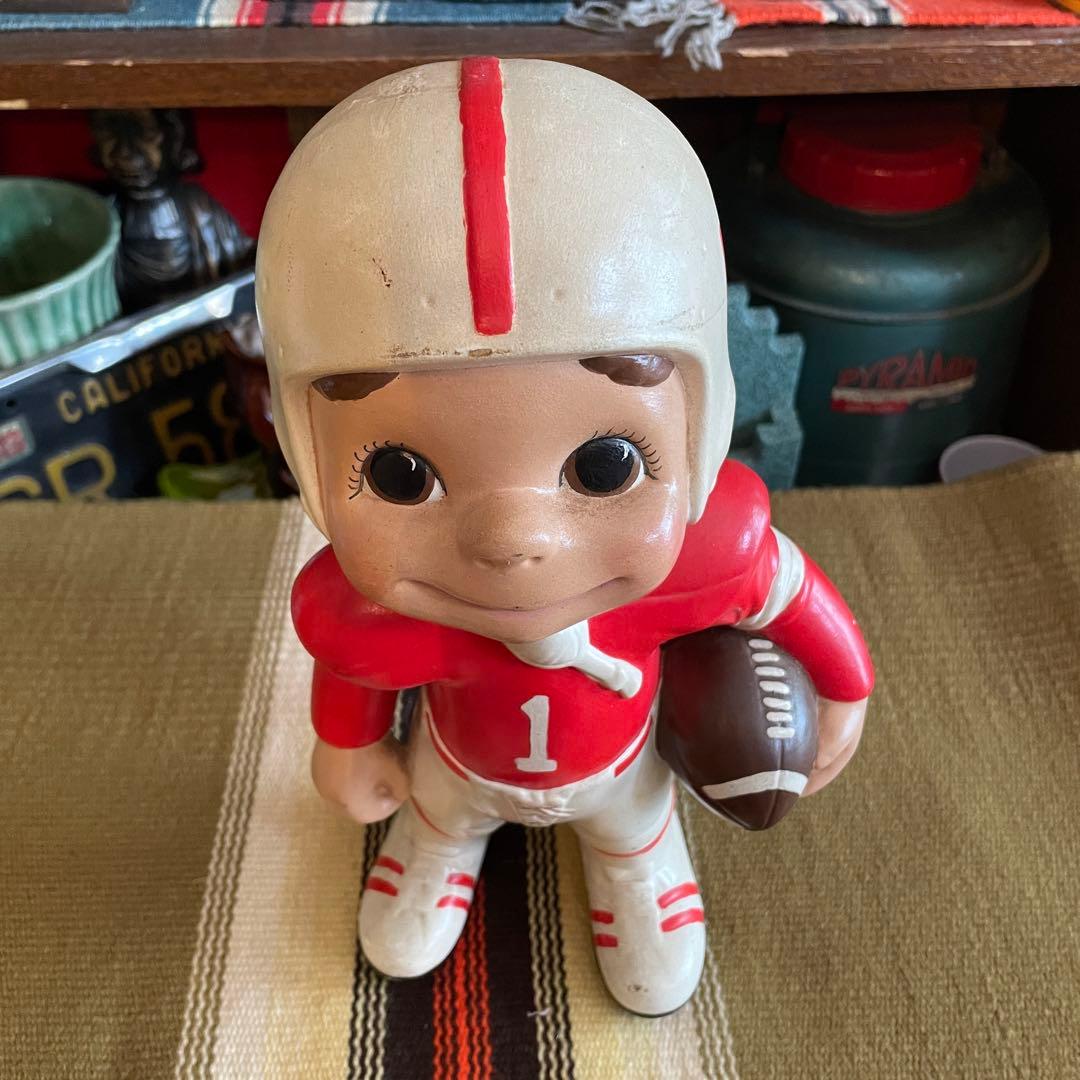 希少品！70s〜アメリカアンティーク アメフト少年置物 USAヴィンテージNFL