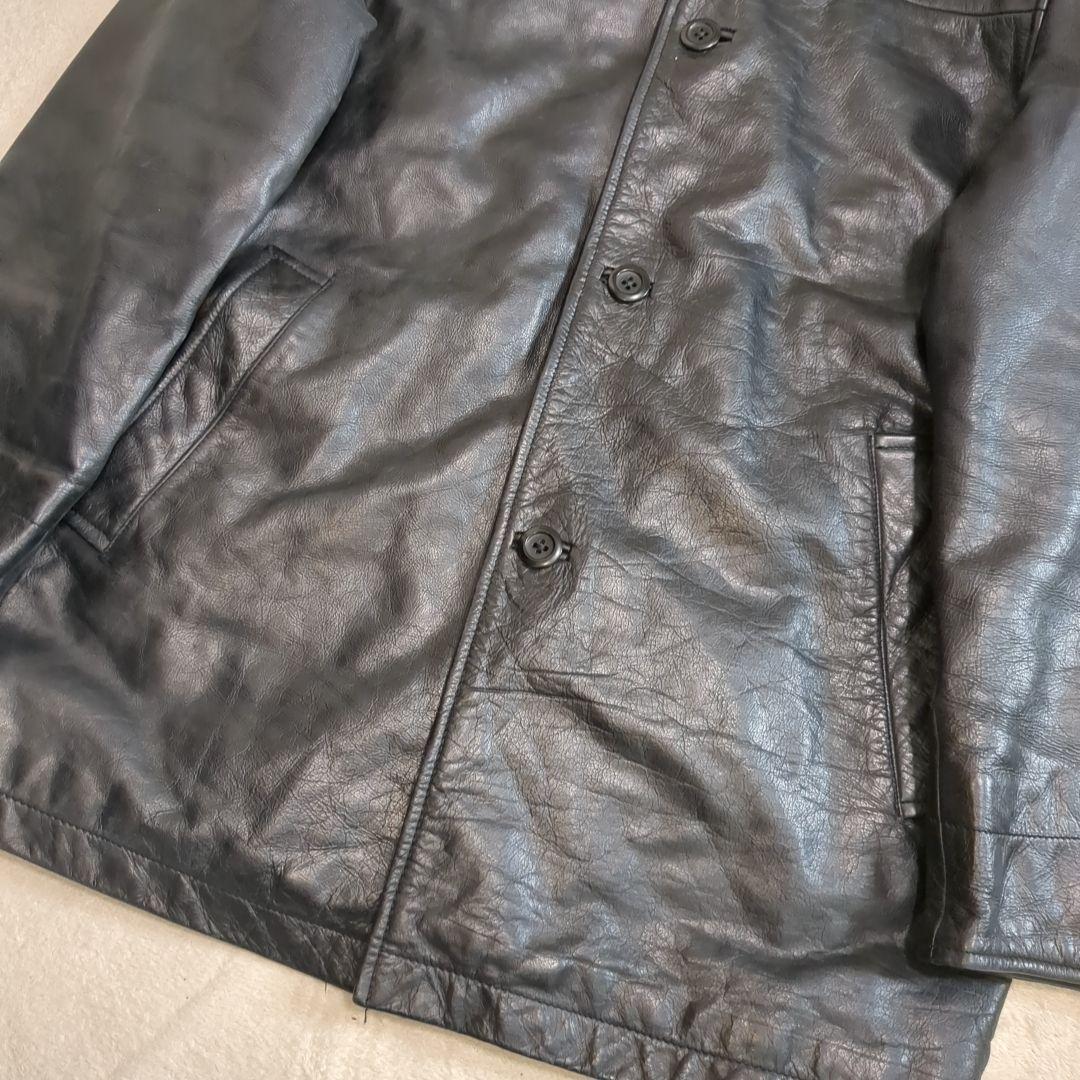 美品 オールドギャップ カーコート ブラック リアルレザー Sサイズ