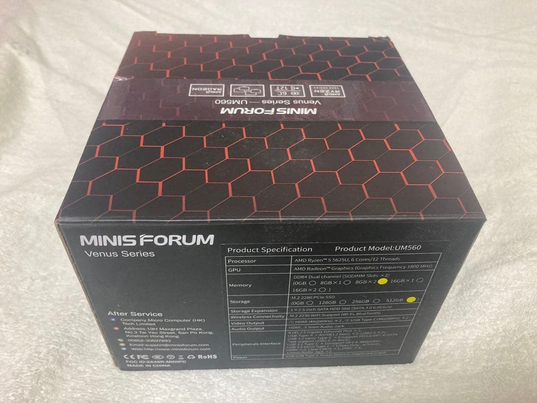 ジャンク】Minisforum UM560 通電不可（本体・元箱・付属品） - メルカリ