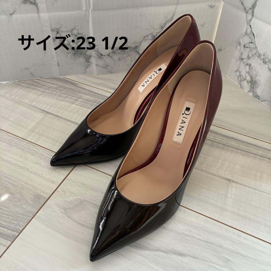 ダイアナ エナメル パンプス 23.5cm ボルドー グラデーション - メルカリ