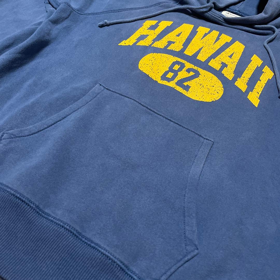 S*i様 《300円スタート》Champion HAWAII パーカー ブルー