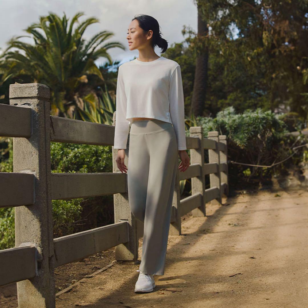 アンダール セミワイドレギンス andar ロング M ハッシュドグレイ ヨガ