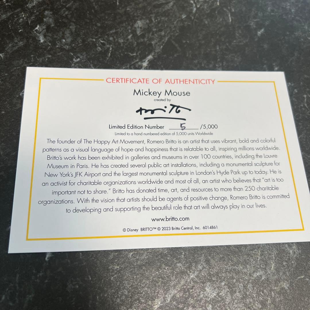 【限定品】 ミッキー BRITTOディズニー 5000体限定