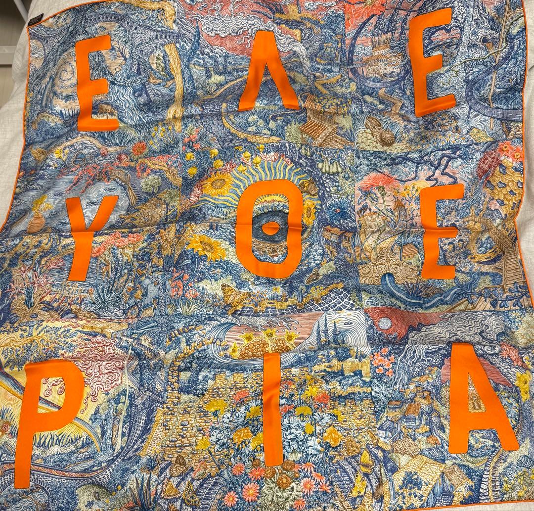 HERMES エルメス　カレ90 《エレフセリア》 EΛEYOEPIA スカーフ