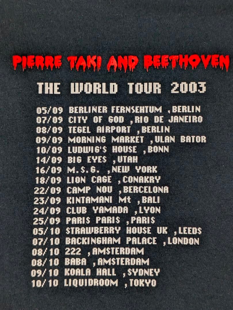 00s ピエール瀧とベートーベン　 2003ツアーＴシャツ 半袖Ｔシャツ　M　黒