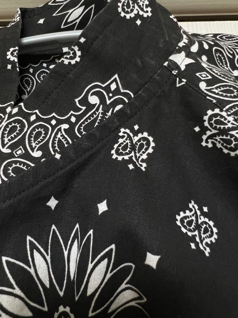 オアハカoaxaca スタンドカラーシャツペイズリーブラック別注超美品