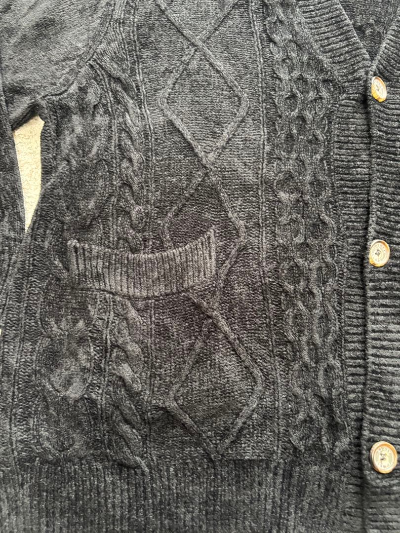 ABYTS 佐藤健 ケーブルニットカーディガン サイズ3 ブラック