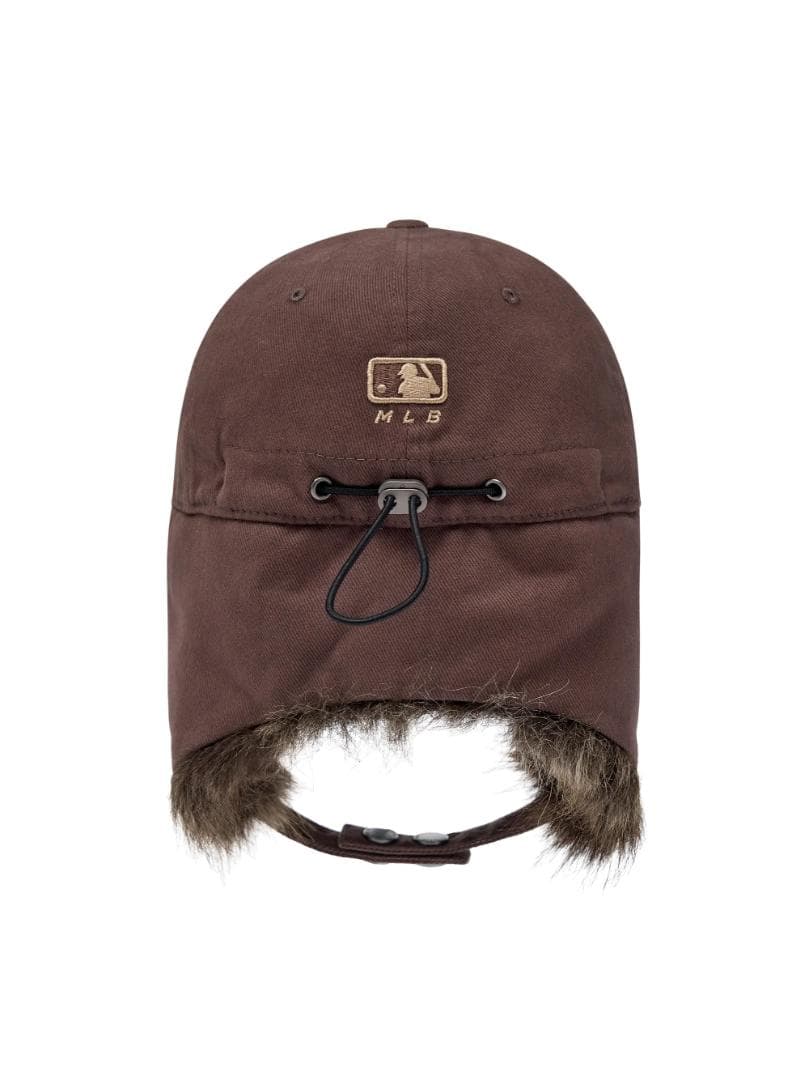 カリナPICK⭐MLB ファーイヤーフラップ キャップ ブラウン レッド