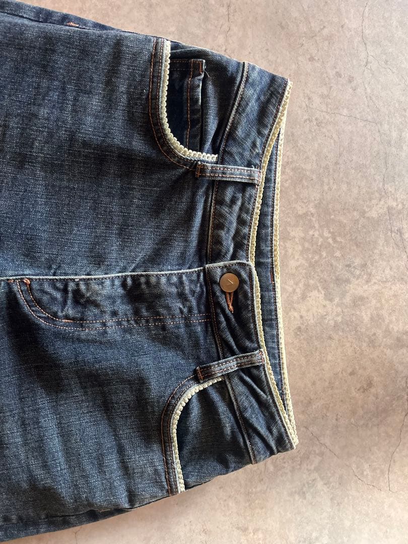 ANDMARY Heart stitch denim navy blue - メルカリ