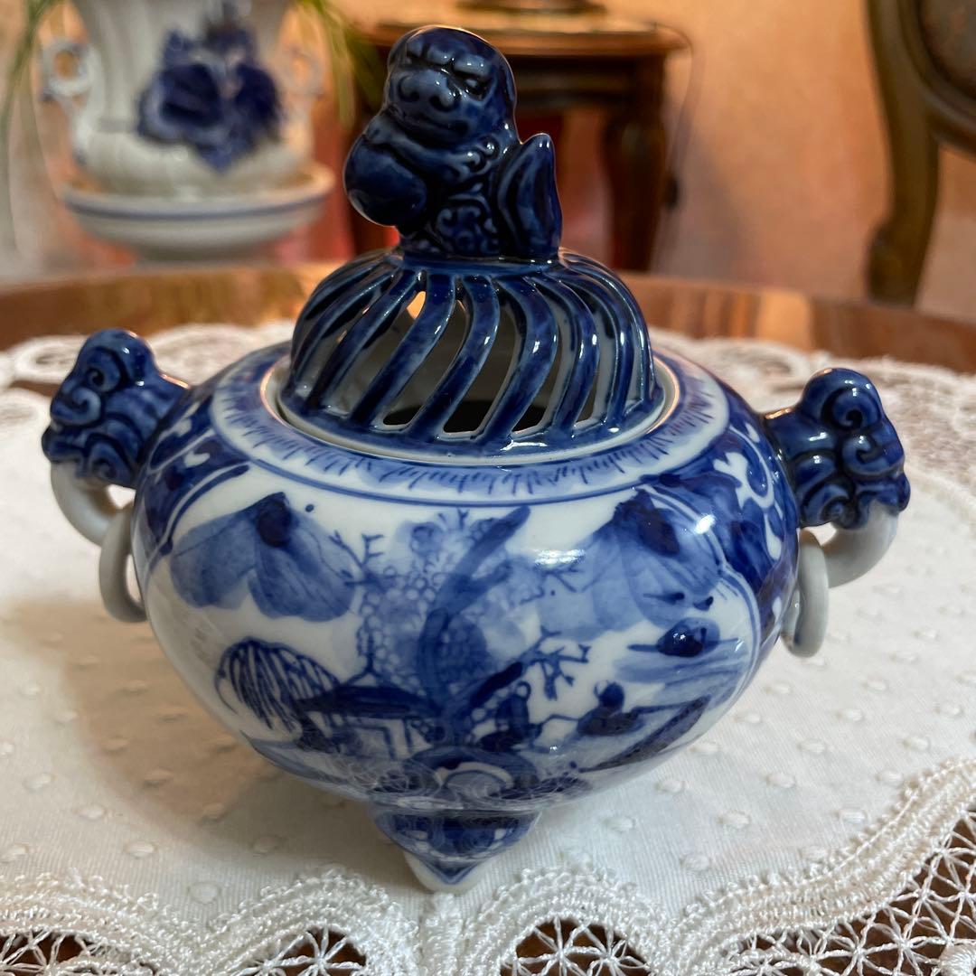 九谷焼 直作 染付間取山水 香炉 未使用 - メルカリ