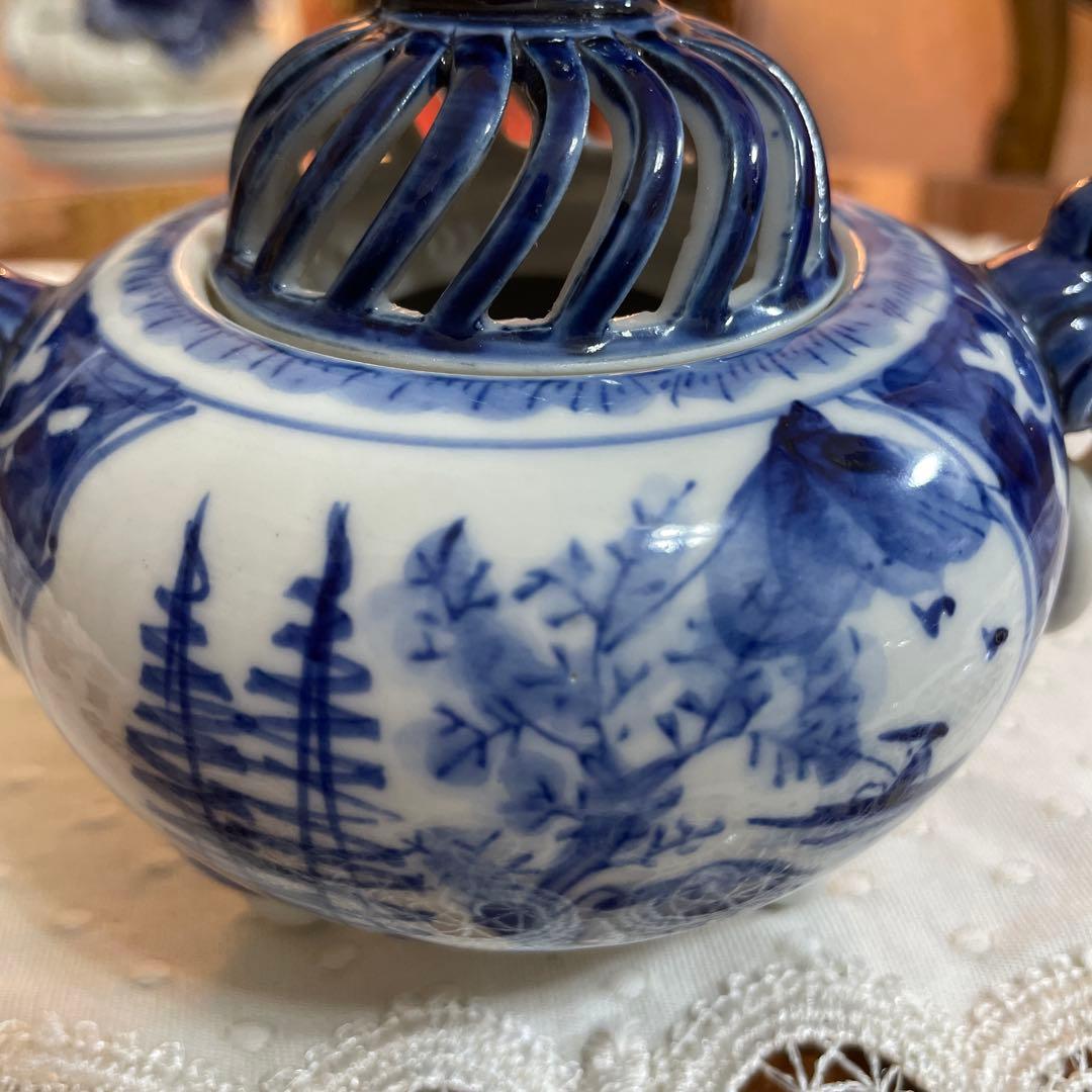 九谷焼 直作 染付間取山水 香炉 未使用 - メルカリ