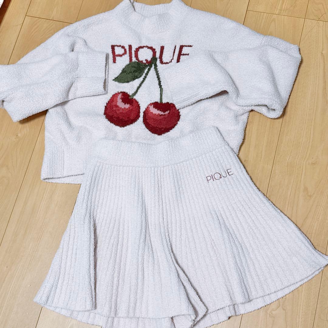 【完売品】gelato pique ジェラピケ チェリージャガードプルオーバー ONLINE限定】べビモコチェリージャガードプルオーバー&ショートパンツ