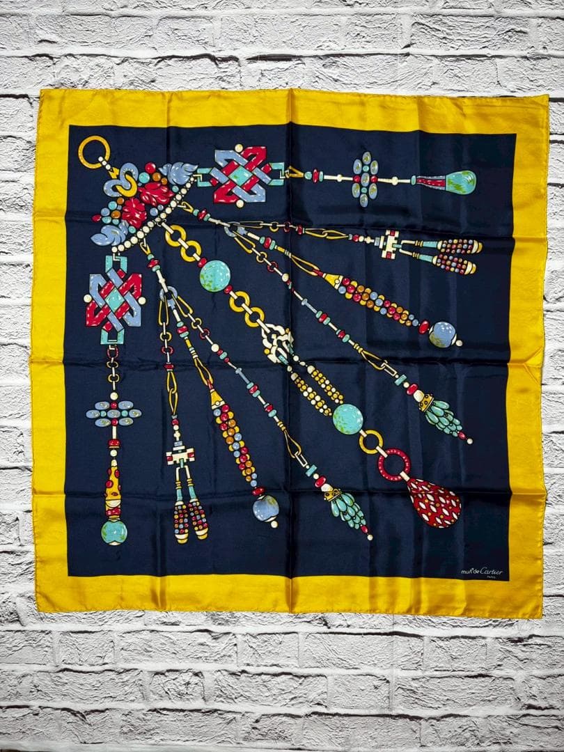 must de Cartier 宝石柄 スカーフ w0826-0203-7-5 - メルカリ