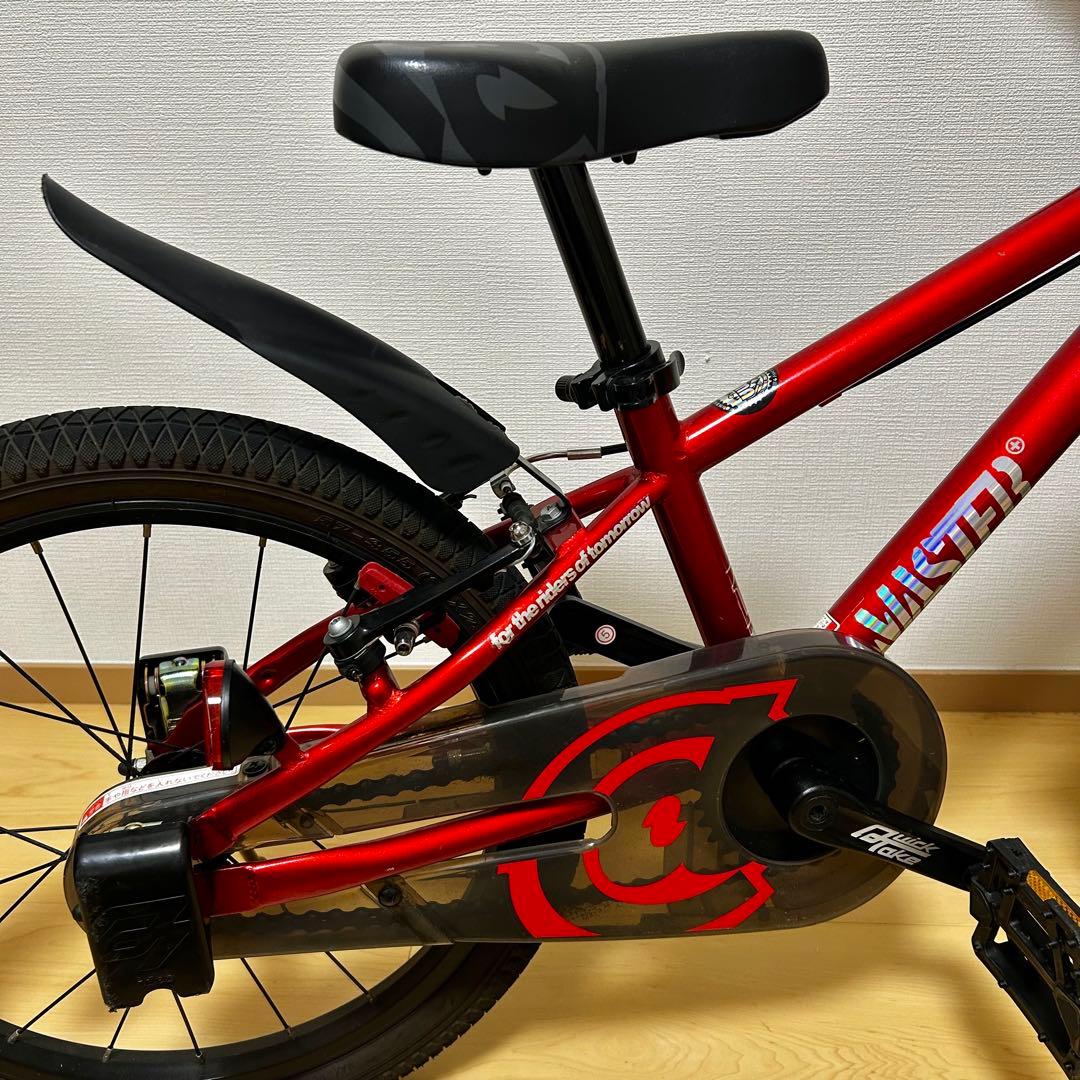 文京区引取り限定】d-bike MASTAR+ 18インチ 赤 前カゴ付き