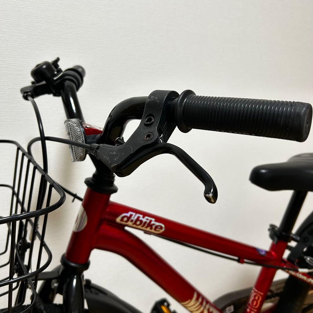 文京区引取り限定】d-bike MASTAR+ 18インチ 赤 前カゴ付き