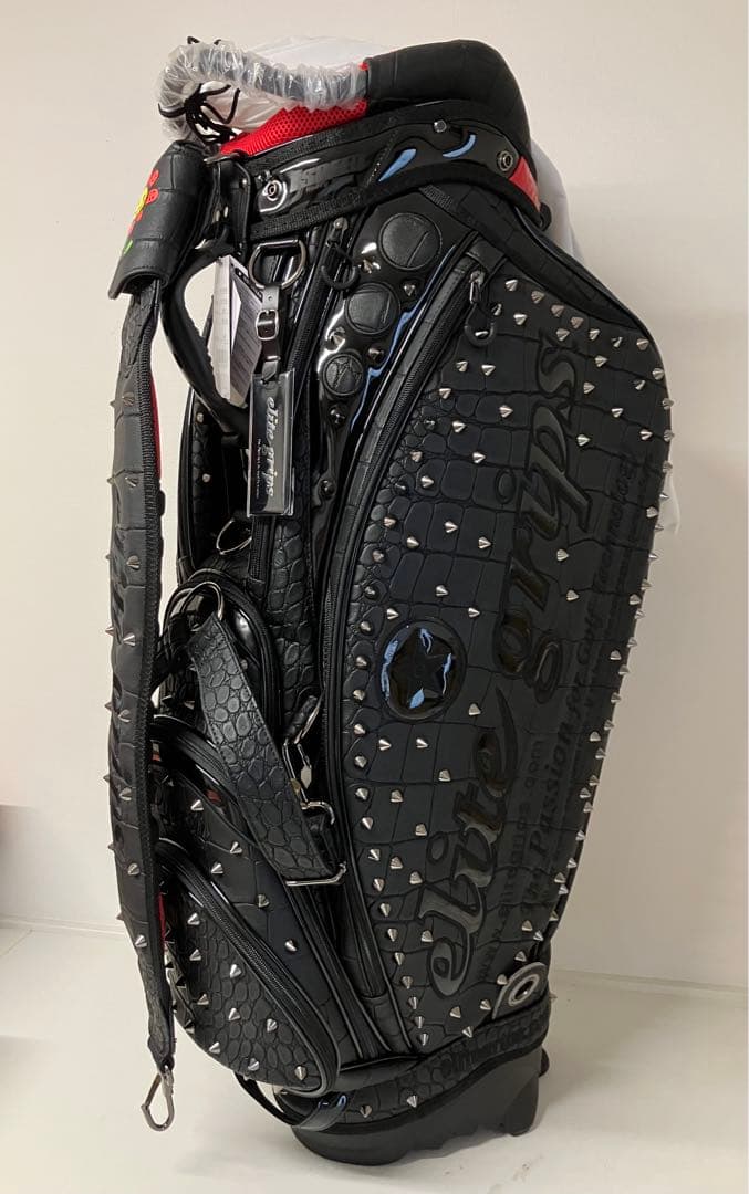 【新品未使用】エリートグリップ　限定品キャディバッグ　クロコダイル　スタッズ エリートグリップ ゴルフ ブラッククロコ スタッズ キャディバッグ